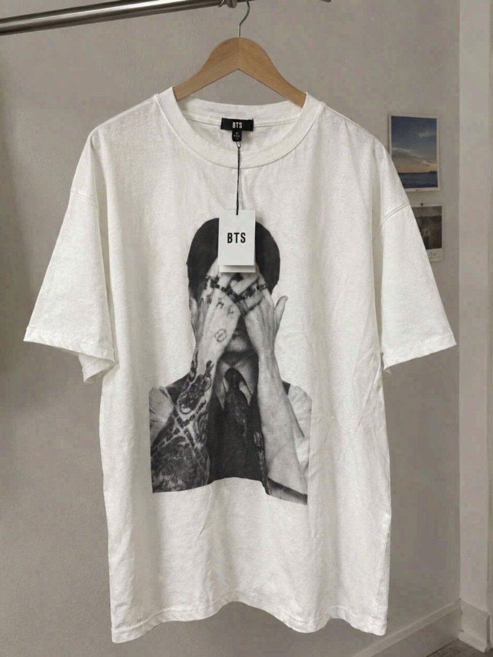 BTS Official Jungkook Photo Graphic White T-Shirt NWT